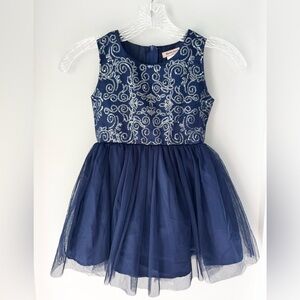 Nanette Lepore Navy Blue Party Dress with Silver Accents